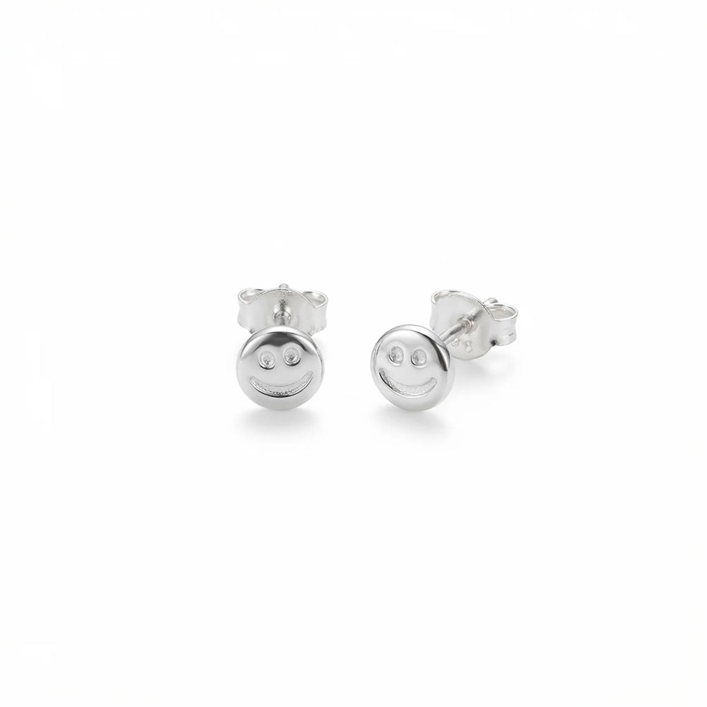 Smiley face silver stud earrings in 925 sterling Dubai