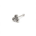 Silver triskele design earring in Dubai on a white background.