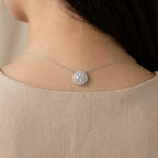 925 Silver necklace with a round pendant how to wear model display 
