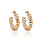 أقراط حلقية قابلة للتحويل بتصميم شبكي - تصميم مزدوج في واحد: مسمار وحلقة