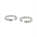 Twisted Rope Oxidized Ear Cuff in 925 Sterling Silver