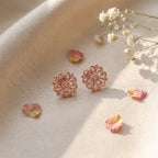 Filigrana Stud Earrings 925 Silver Rose Gold Plated