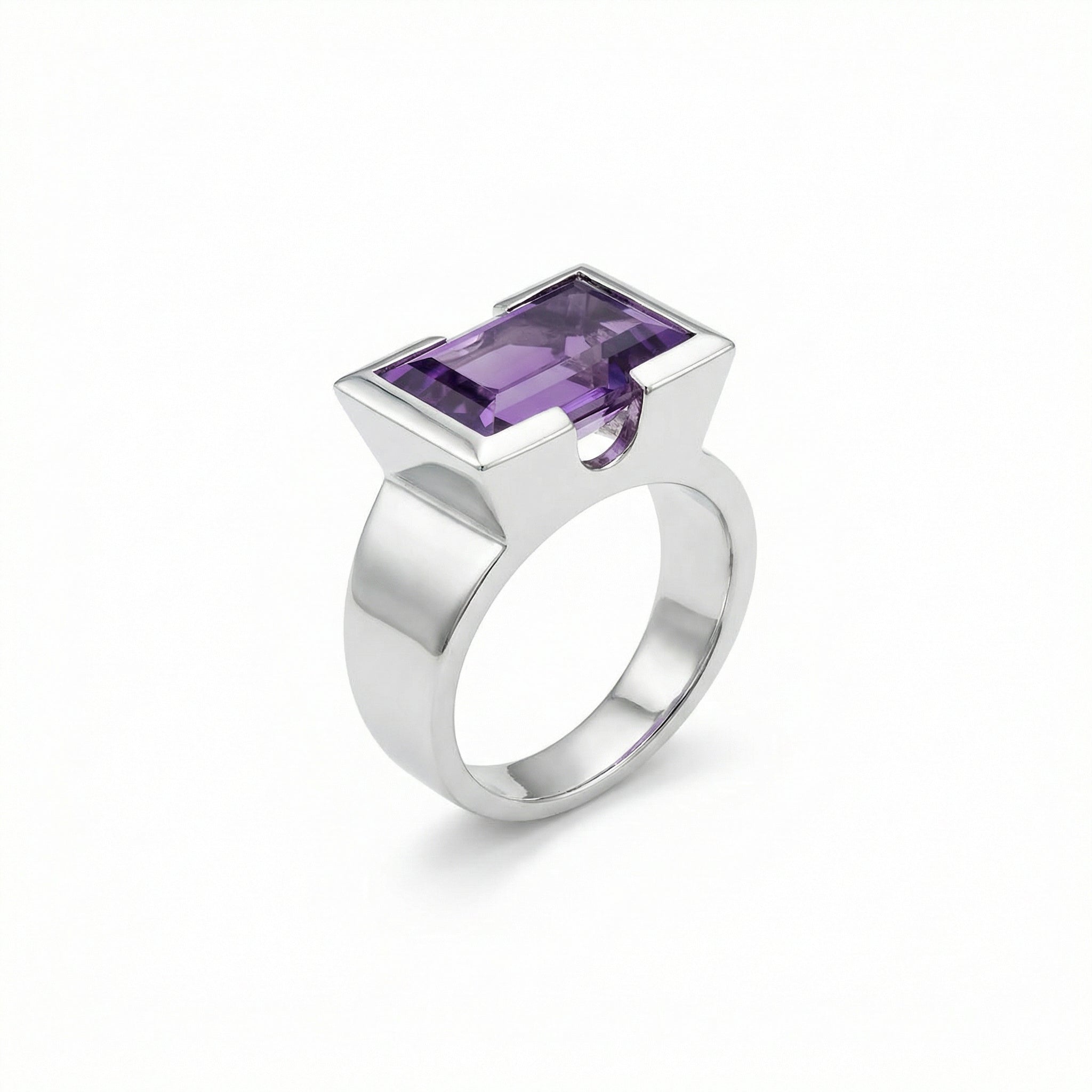 Natural Amethyst Cocktail Ring (8.15ct) – 925 Sterling Silver February Birthstone Gift