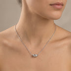 Stardust Bead Necklace 925 Silver Rhodium-Plated Cosmic Pendant