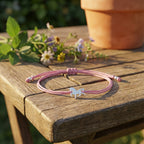 Whimsy Unicorn Bracelet in Silver with Pink Cord