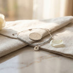 Silver Heart Disc Bracelet with Cubic Zirconia Drop