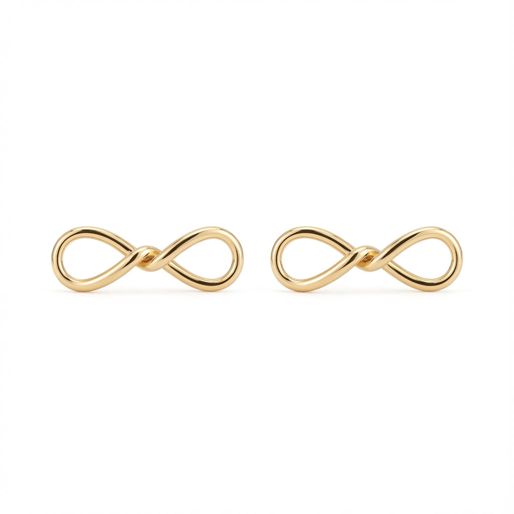 Infinity Symbol Gold-Plated Earrings 925 Silver Jewelry