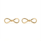 Infinity Symbol Gold-Plated Earrings 925 Silver Jewelry