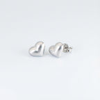 Heart Shaped Silver Stud Earrings for Women 925 Sterling Jewelry