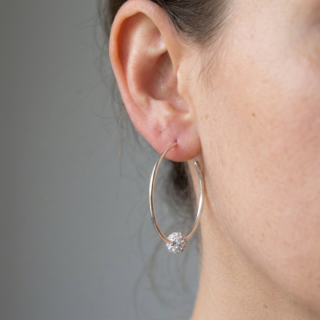 Stylish Celestial Creoles Earrings for Women Elegant Silver Hoop Jewel