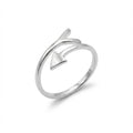 polished silver unisex arrow ring with wrap-around V-shape design LUNA DURA courage and protection