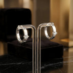 Sterling Silver Solitaire CZ Huggie Earrings – Clicker Hoop Style