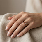 Celestial Rose Gold Three Stars Ring Stylish Jewelry