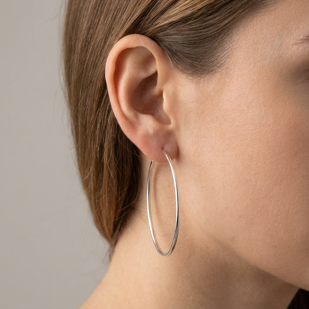 Stylish Celestial Creoles Earrings for Women Elegant Silver Hoop Jewel