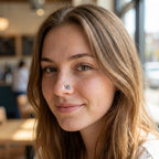 قرط أنف على شكل فراشة ماريبوسا من الفضة المؤكسدة