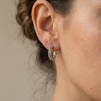 أقراط حلقية قابلة للتحويل بتصميم شبكي - تصميم مزدوج في واحد: مسمار وحلقة