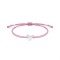 Pink bracelet with a silver horse charm in Dubai on a white background.