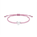 Whimsy Unicorn Bracelet in Silver with Pink Cord