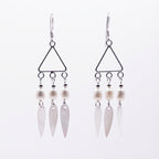 925 Sterling Silver Pearl Drop Earrings Dubai