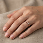 Elegant Emotional Compass Ring with Four Hearts
