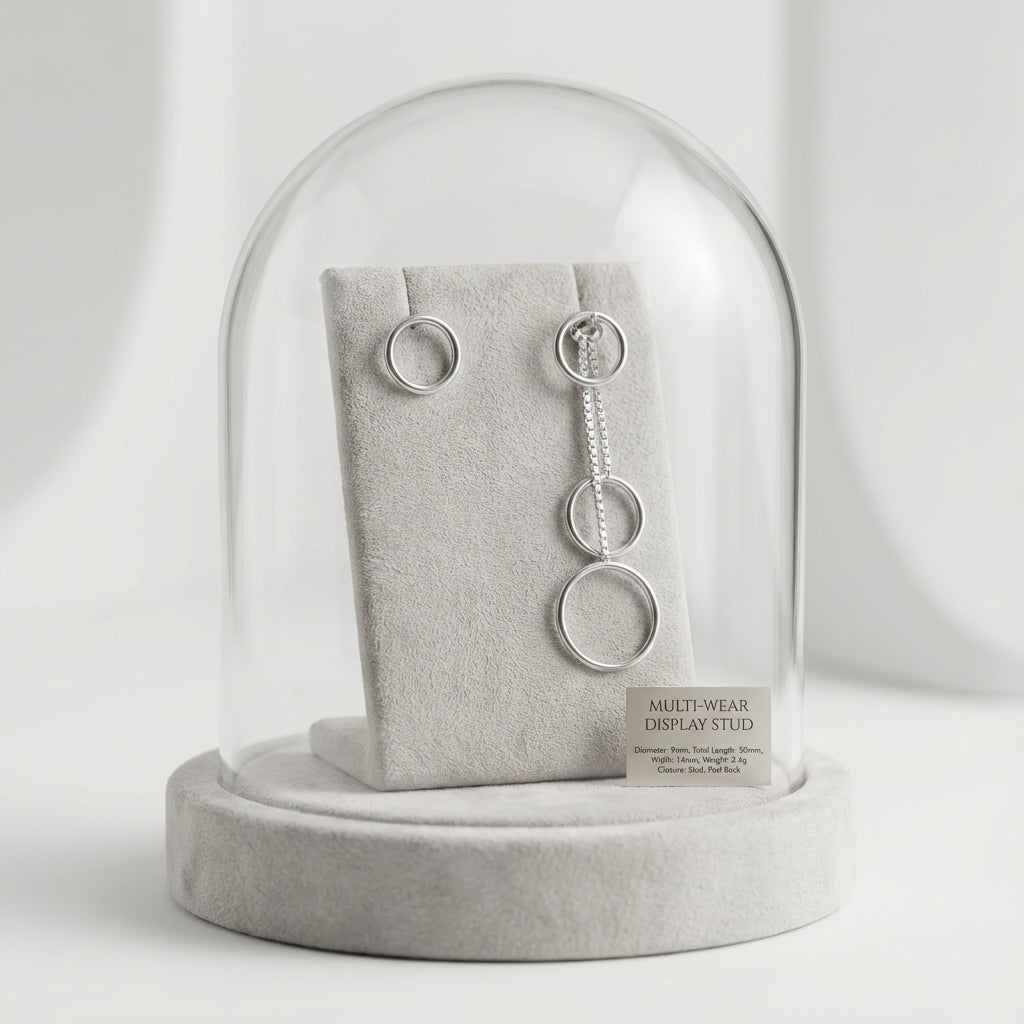 Circle Drops Silver Earrings Contemporary Chic Jewelry with Graceful Design