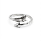 Oxidized Silver Arrow Ring Unisex Jewelry