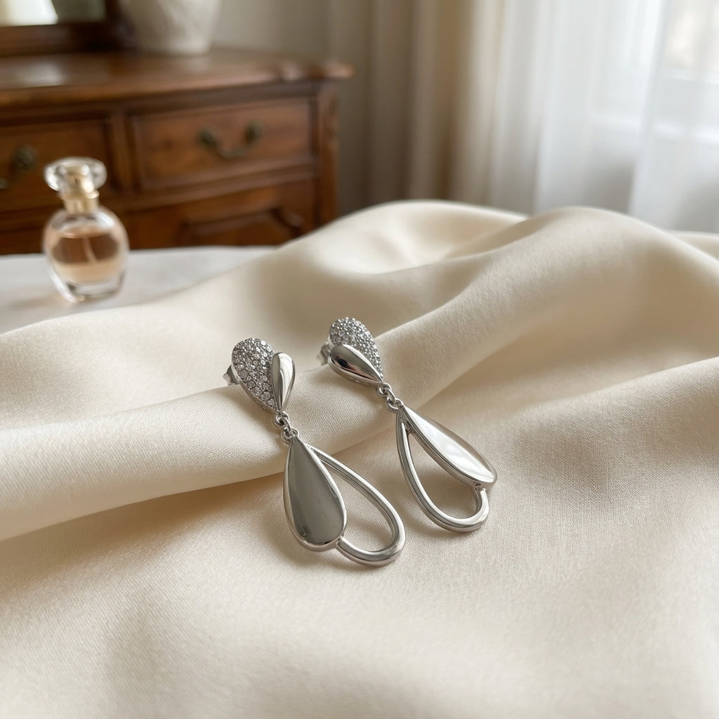 أقراط فوليا لوسيدا المتدلية على شكل أوراق متساقطة من الفضة الإسترليني عيار 925