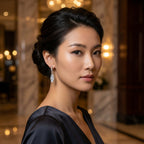 أقراط كريستالية على شكل ريشة من الفضة الإسترليني