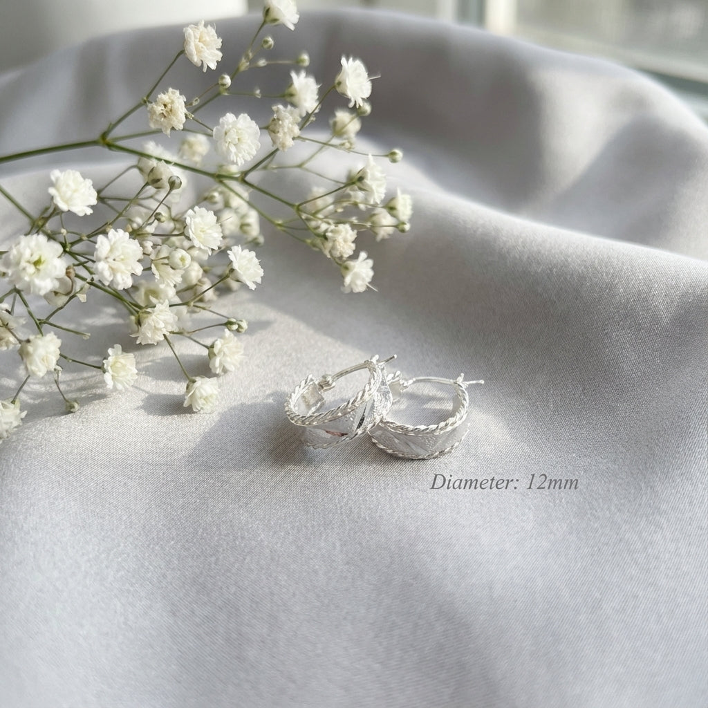 Heritage Huggies Silver Earrings Luxe-Inspired Modern Vintage Jewelry for Women