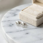 925 Sterling Silver Round Stud Earrings with Cubic Zirconia for Women