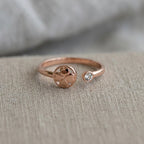 Elegant Emotional Compass Ring with Four Hearts