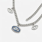 Angle photo silver evil eye charm necklace