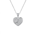 Silver heart-shaped pendant in Dubai necklace on a white background