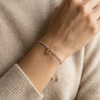 Mermaid Charm Bracelet in Rose Gold on Greige Cord