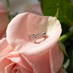 Minimalist Floral Twist Nose Ring in Pure Silver