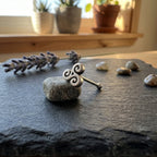 Celtic Triskelion Oxidized Spiral Silver Nose Stud