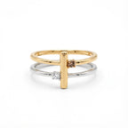 Classy Dual-Band Symmetry Ring Modern Split Band Gold and Silver Jewelry