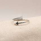 Oxidized Silver Arrow Ring Unisex Jewelry