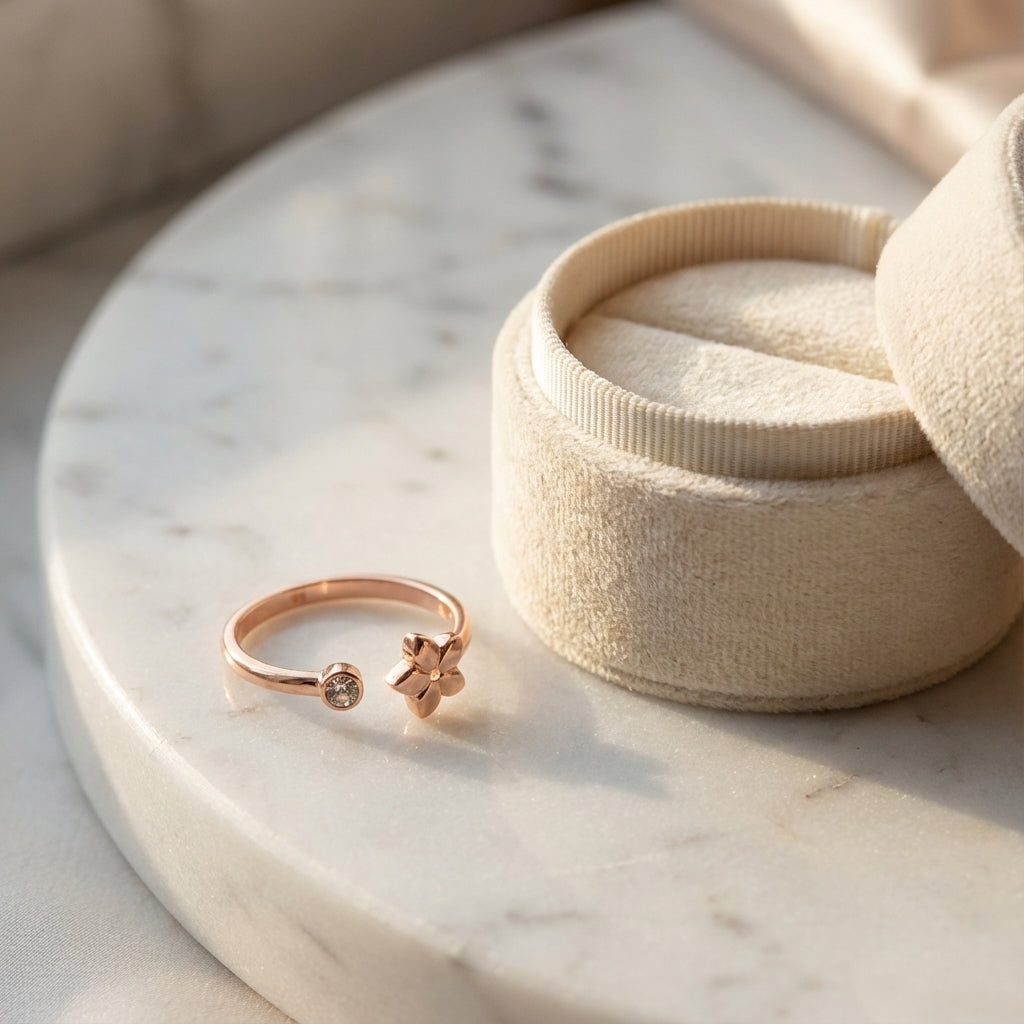 Graceful Jasmine Bloom Five-Petal Ring for Romantic and Everyday Wear
