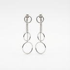 Circle Drops Silver Earrings Contemporary Chic Jewelry with Graceful Design