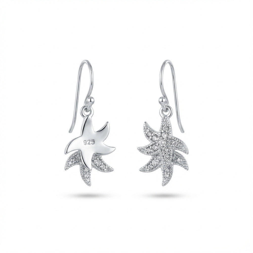 Affordable Starfish Silver Earrings for Women Stylish Ocean Jewelry