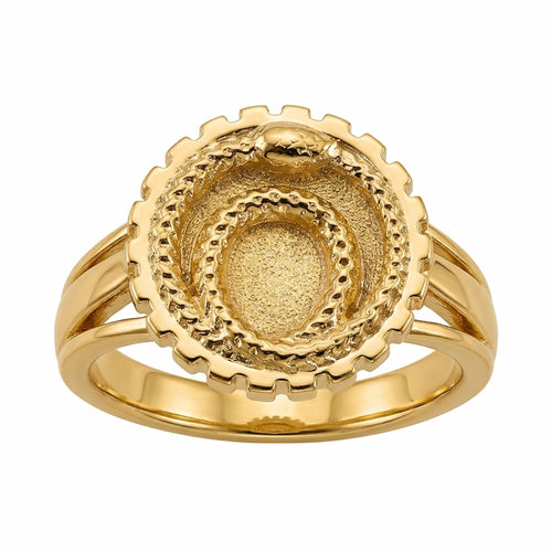 18K gold vermeil ouroboros snake signet ring over 925 sterling silver with a black eye, handcrafted in Dubai.