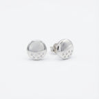 925 Sterling Silver Round Stud Earrings with Cubic Zirconia for Women