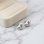 Heart Shaped Silver Stud Earrings for Women 925 Sterling Jewelry