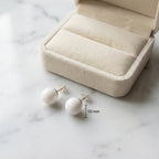 Luna Dura white stud earrings in Dubai crafted in 925 sterling