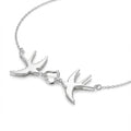 925 Silver necklace with bird-shaped pendants in Dubai on a white background.