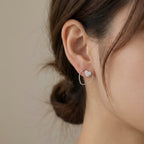 Convertible Heart Stud Earrings in Rhodium Plated Sterling Silver