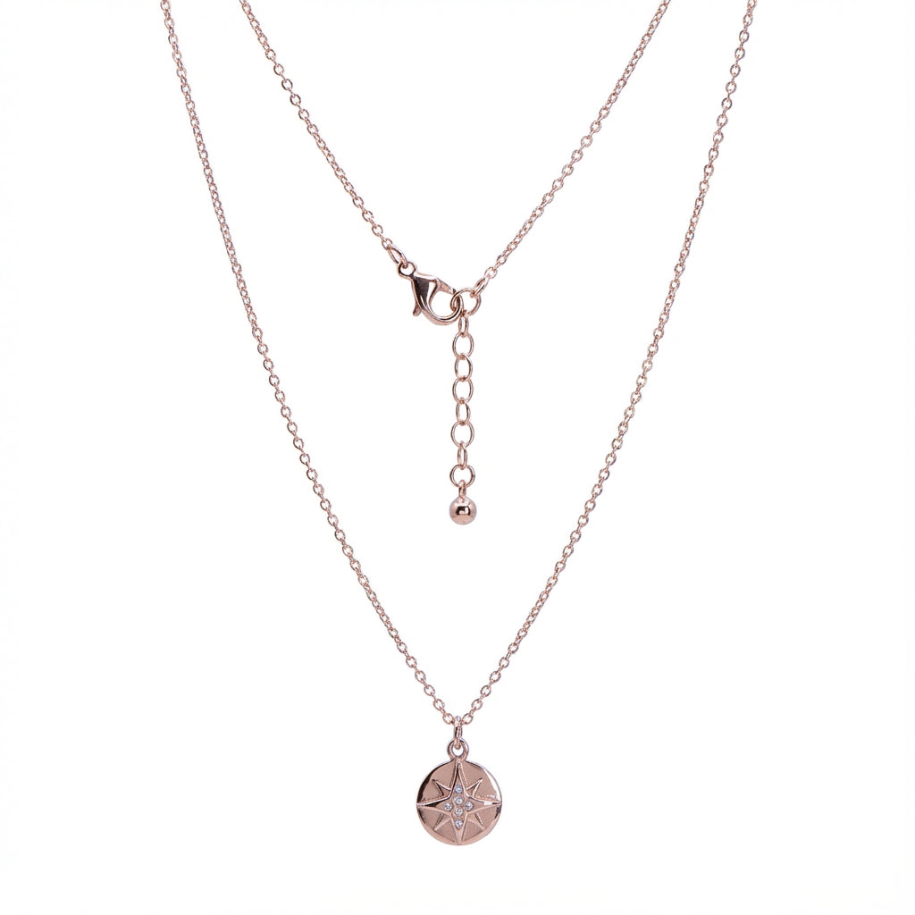 قلادة نورثلايت ستاربرست من الذهب الوردي والفضة الإسترليني عيار 925