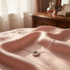 قلادة لومين سيركل مع خاتم فضي مصقول وحجر الراين