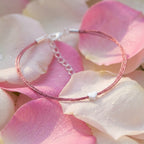 Metallic Pink Tinsel Heart Bracelet Stackable Layered Jewelry